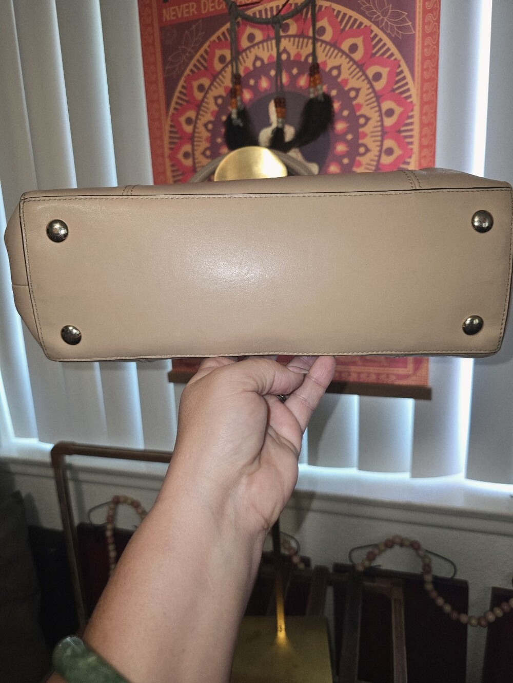 Coach Beige Collette Leather Satchel - Picture 6 of 12